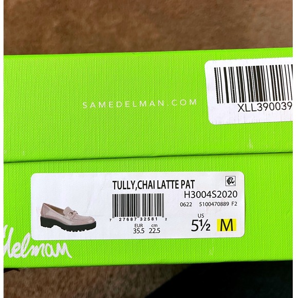 Sam Edelman Tully Lug Sole Loafers Chai Latte Patent Leather Women 5.5  NWB - Picture 4 of 13